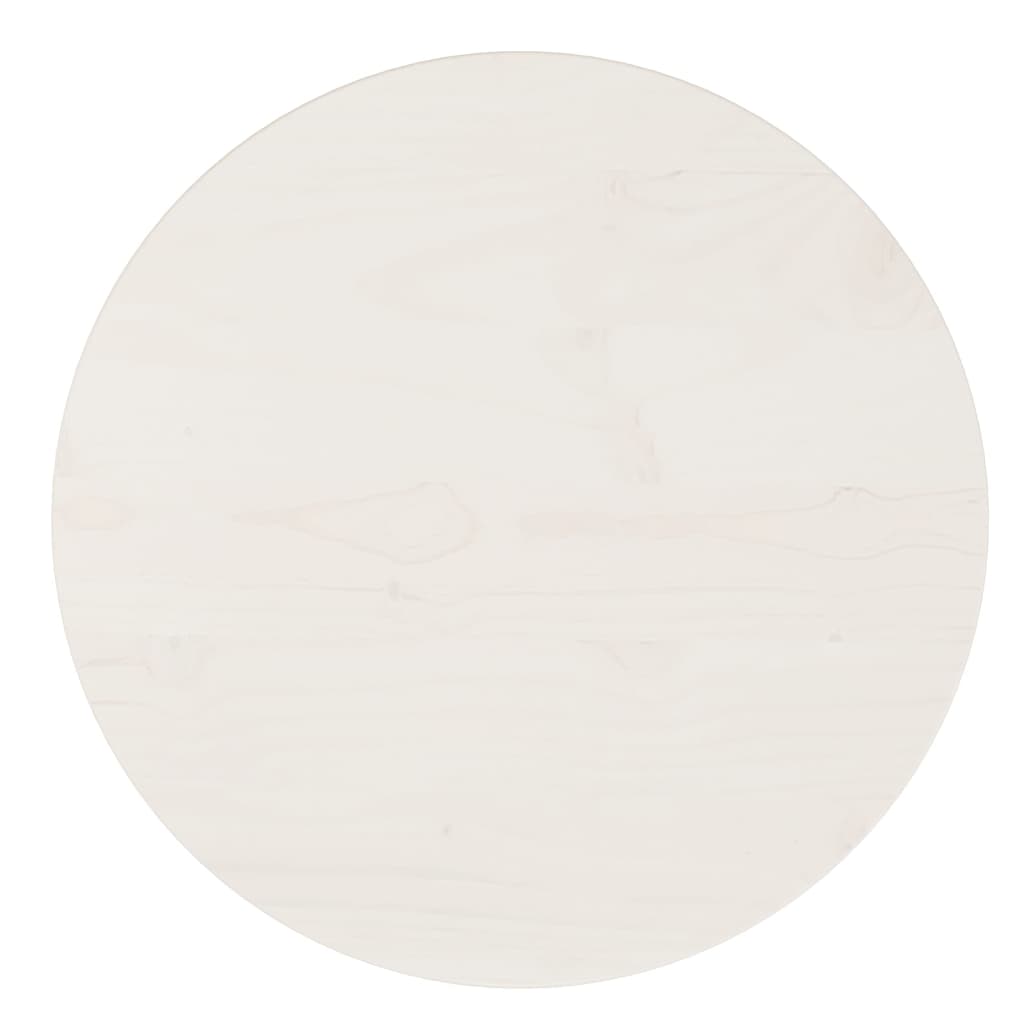 Stolní deska bílá Ø 40 x 2,5 cm masivní borové dřevo