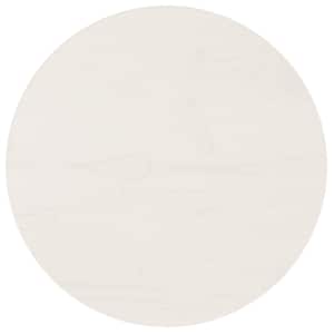 Stolní deska bílá Ø 40 x 2,5 cm masivní borové dřevo - obrázek 1