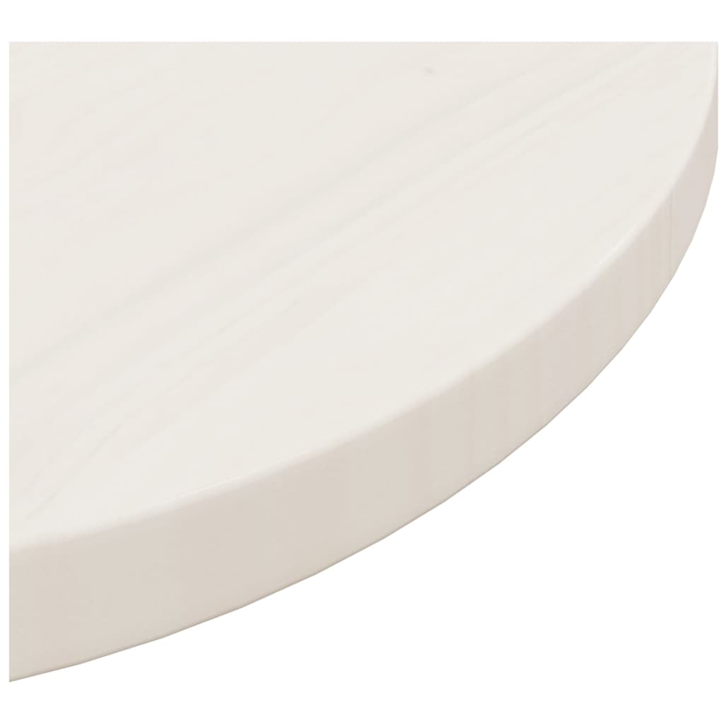 Stolní deska bílá Ø 50 x 2,5 cm masivní borové dřevo