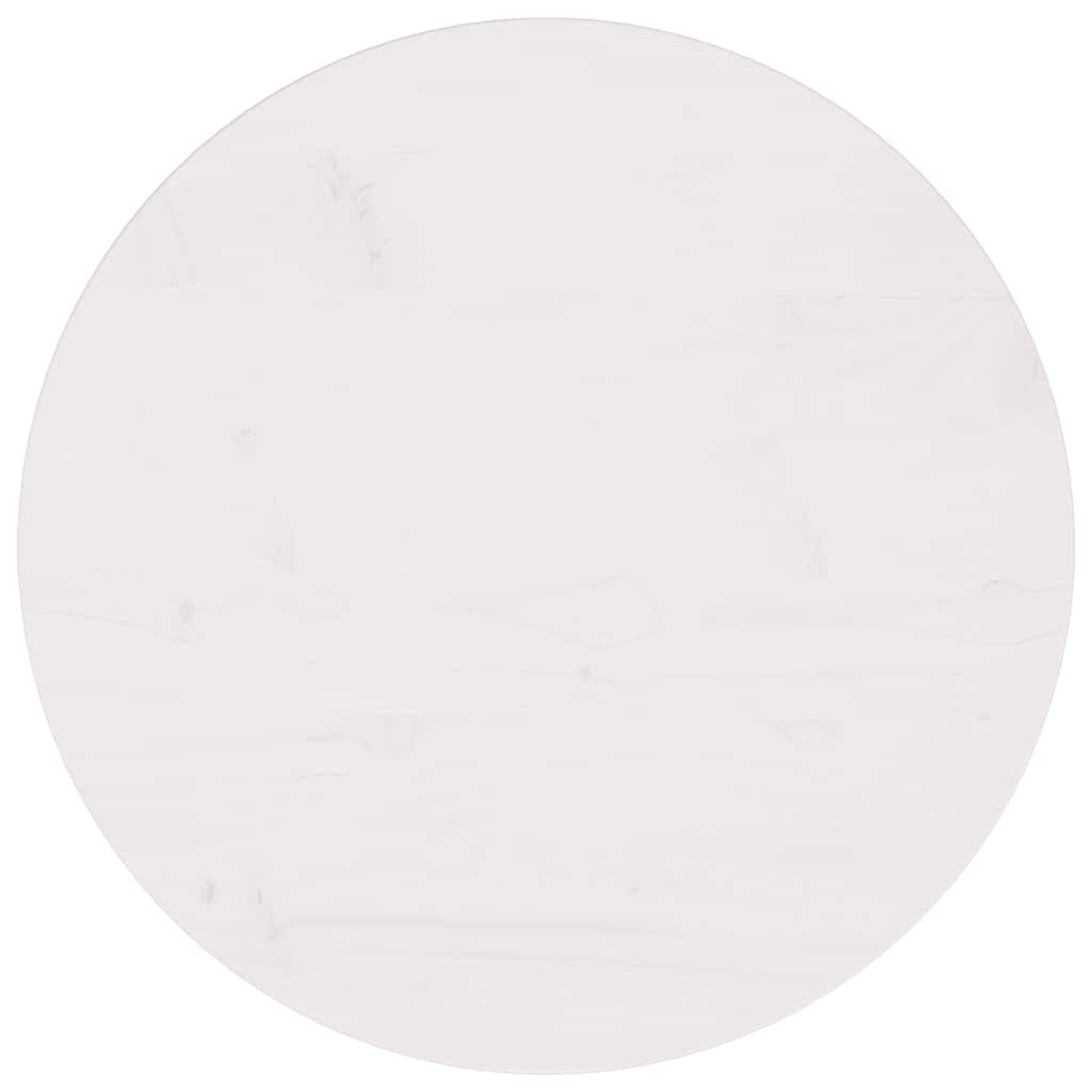 vidaXL Blat sto�u, bia�y, O60x2,5 cm, lite drewno sosnowe