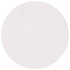 Stolní deska bílá Ø 60 x 2,5 cm masivní borové dřevo - obrázek 1