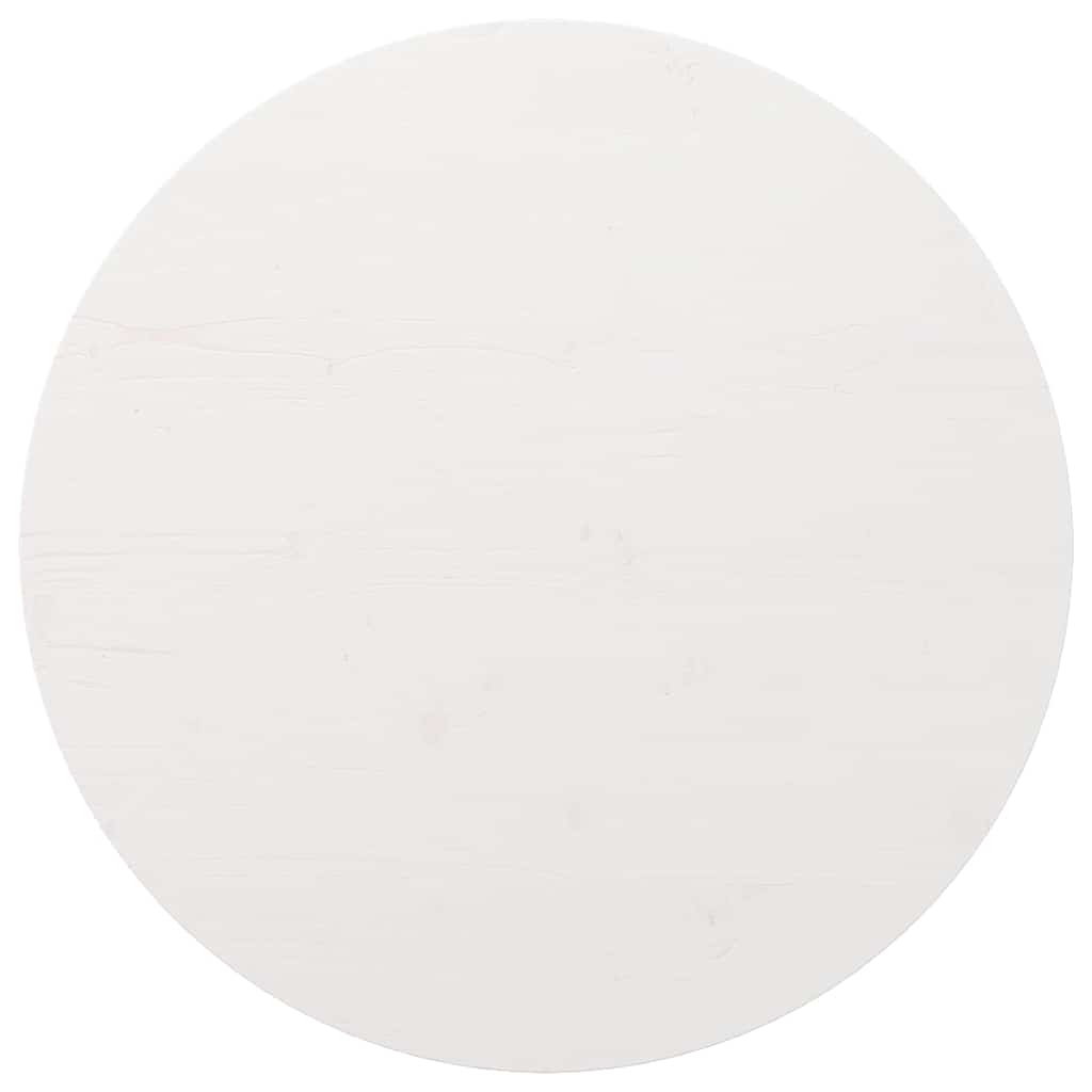 vidaXL Blat sto�u, bia�y, O80x2,5 cm, lite drewno sosnowe
