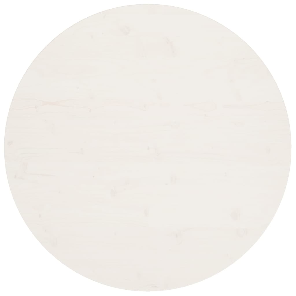 Stolní deska bílá Ø 90 x 2,5 cm masivní borové dřevo