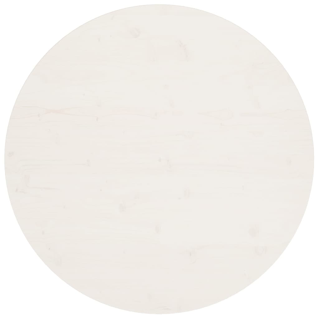 vidaXL Tischplatte Weiß Ø90x2,5 cm Massivholz Kiefer