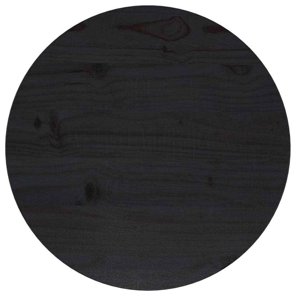 vidaXL Tafelblad Ø40×2,5 cm massief grenenhout zwart