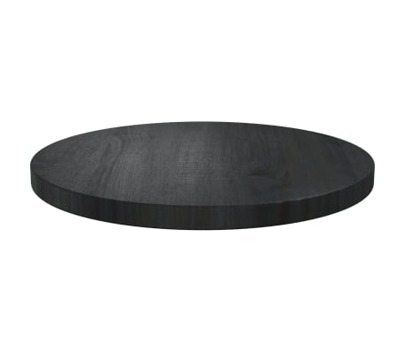 vidaXL galda virsma, melna, Ø40x2,5 cm, priedes masīvkoks