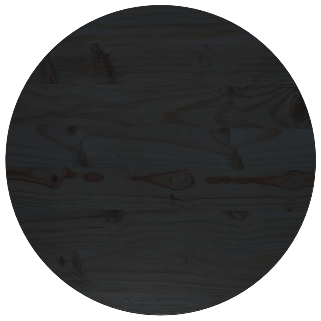 Petrashop  Stolní deska černá Ø 50 x 2,5 cm masivní borové dřevo