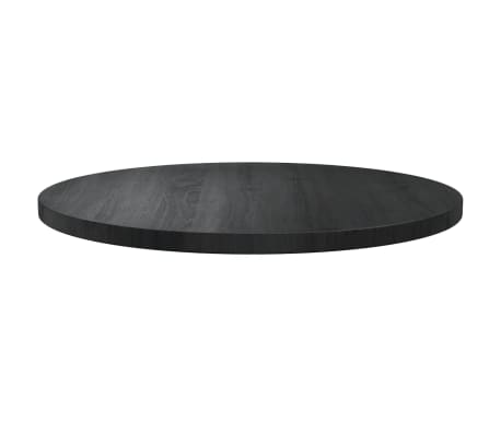 vidaXL Table Top Black Ø60x2.5 cm Solid Wood Pine
