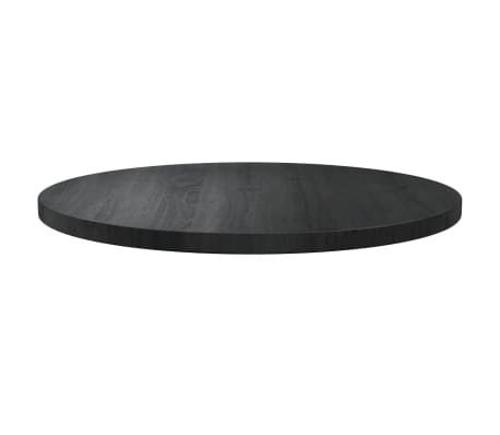 vidaXL Dessus de table Noir Ø60x2,5 cm Bois de pin massif