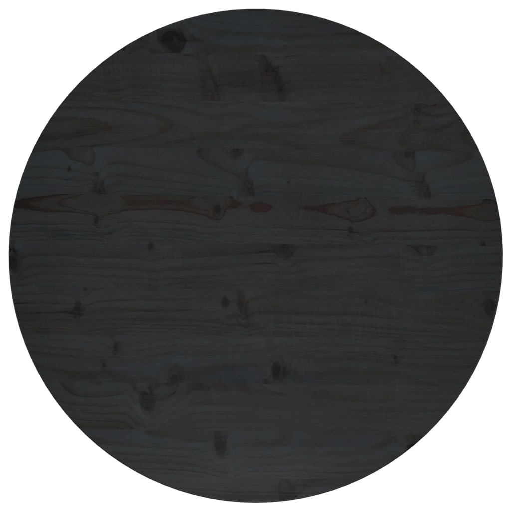 vidaXL Pöytälevy musta Ø70×2,5 cm täysi mänty