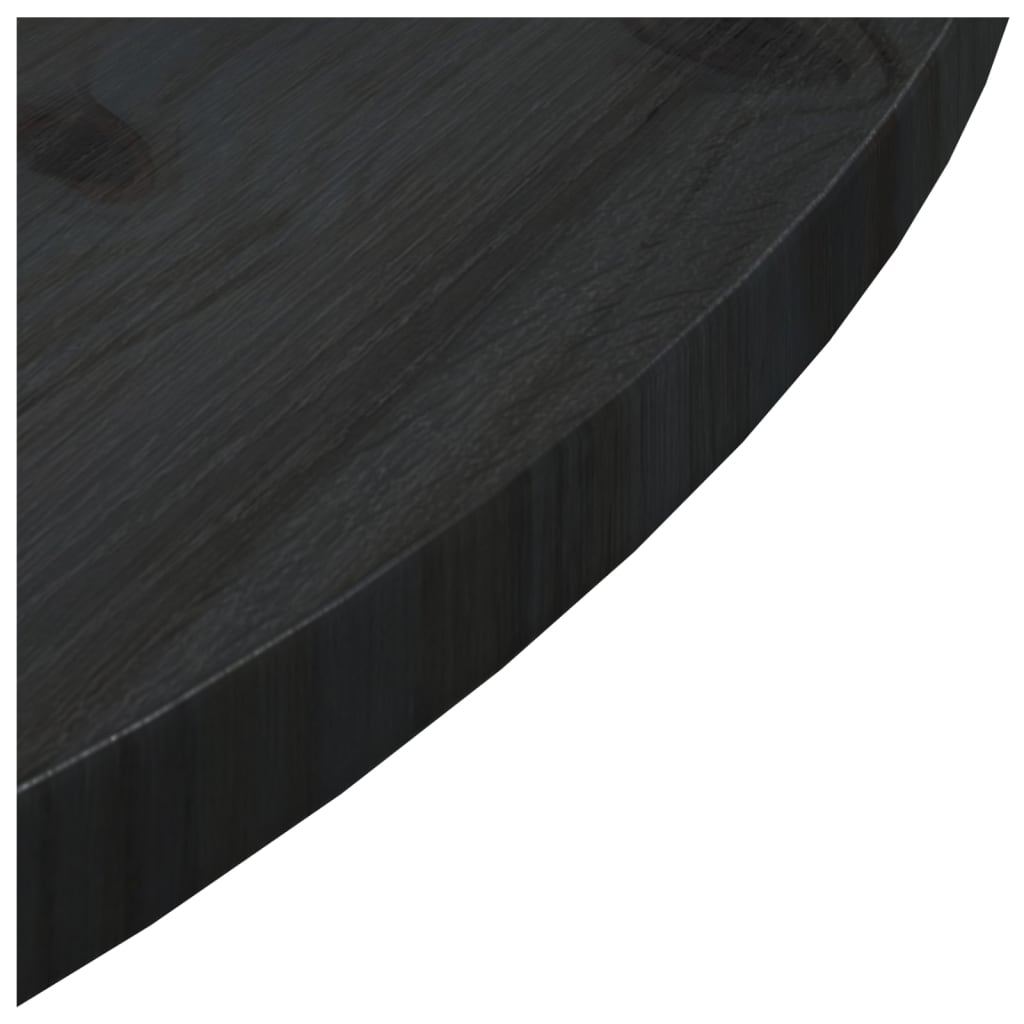 Stolní deska černá Ø 80 x 2,5 cm masivní borové dřevo