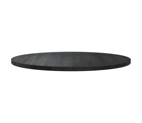 vidaXL galda virsma, melna, Ø80x2,5 cm, priedes masīvkoks