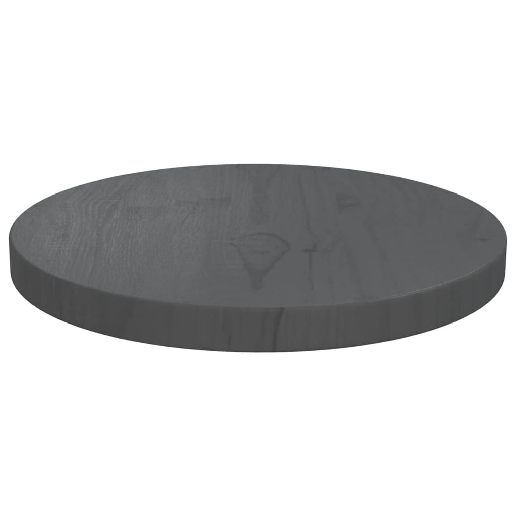 vidaXL Dessus de table Gris Ø30x2,5 cm Bois de pin massif