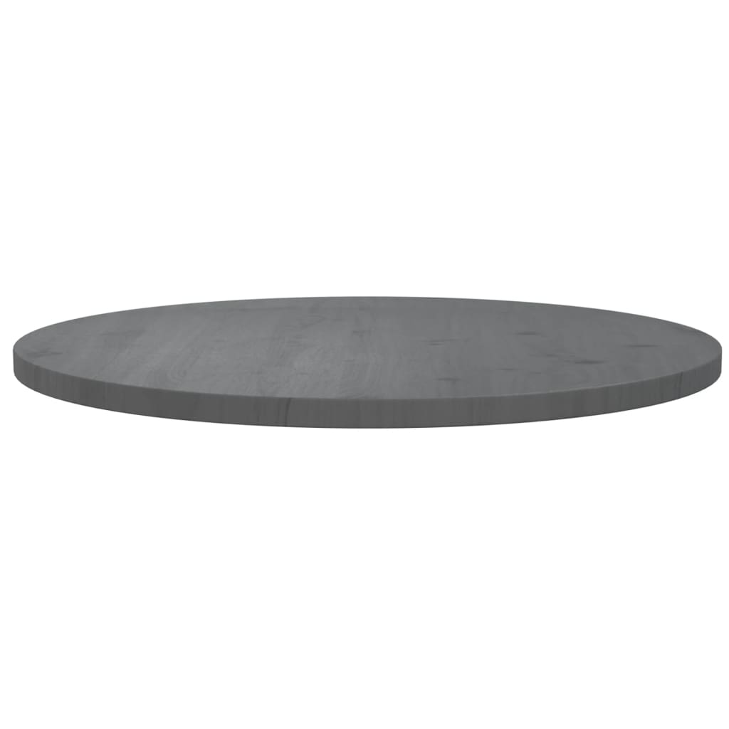 vidaXL Table Top Grey Ø70x2.5 cm Solid Wood Pine