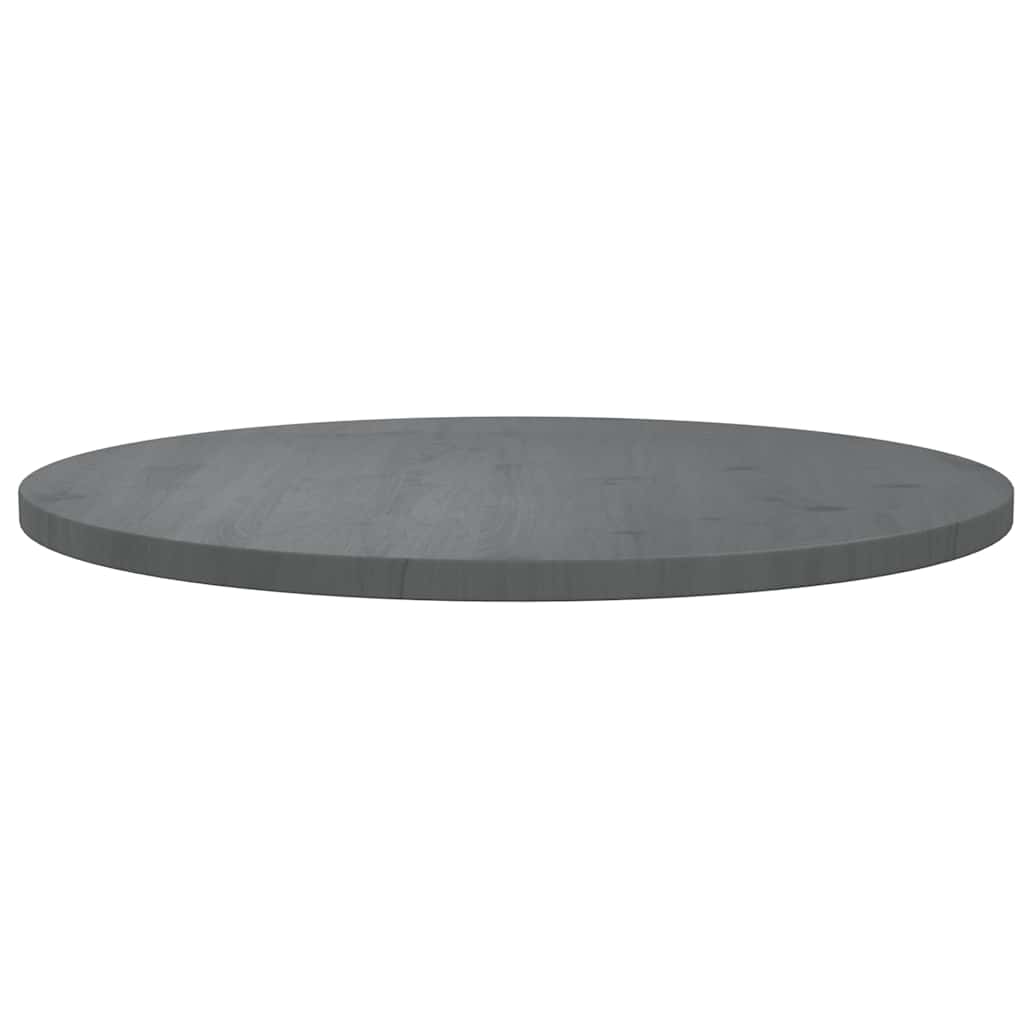 vidaXL Tafelblad Ø70x2,5 cm massief grenenhout grijs