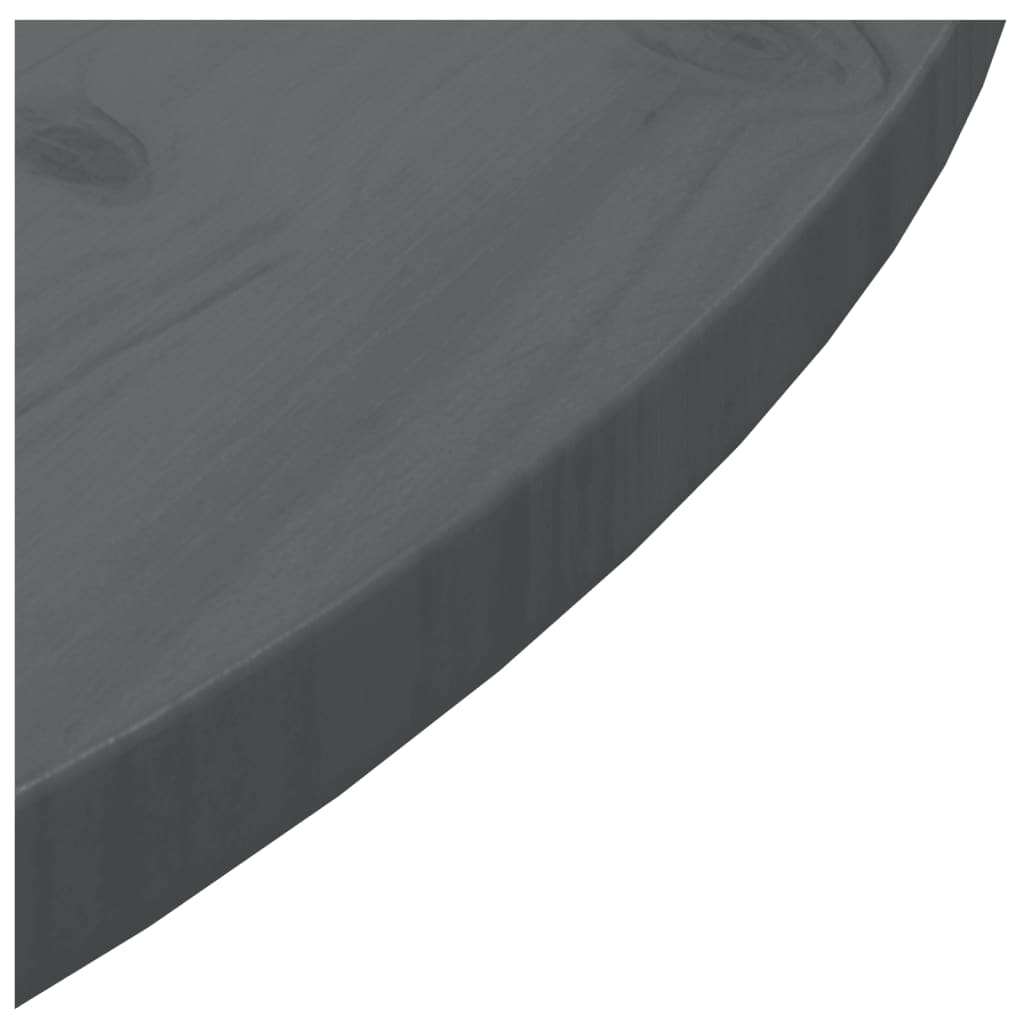 Stolní deska šedá Ø 80 x 2,5 cm masivní borové dřevo