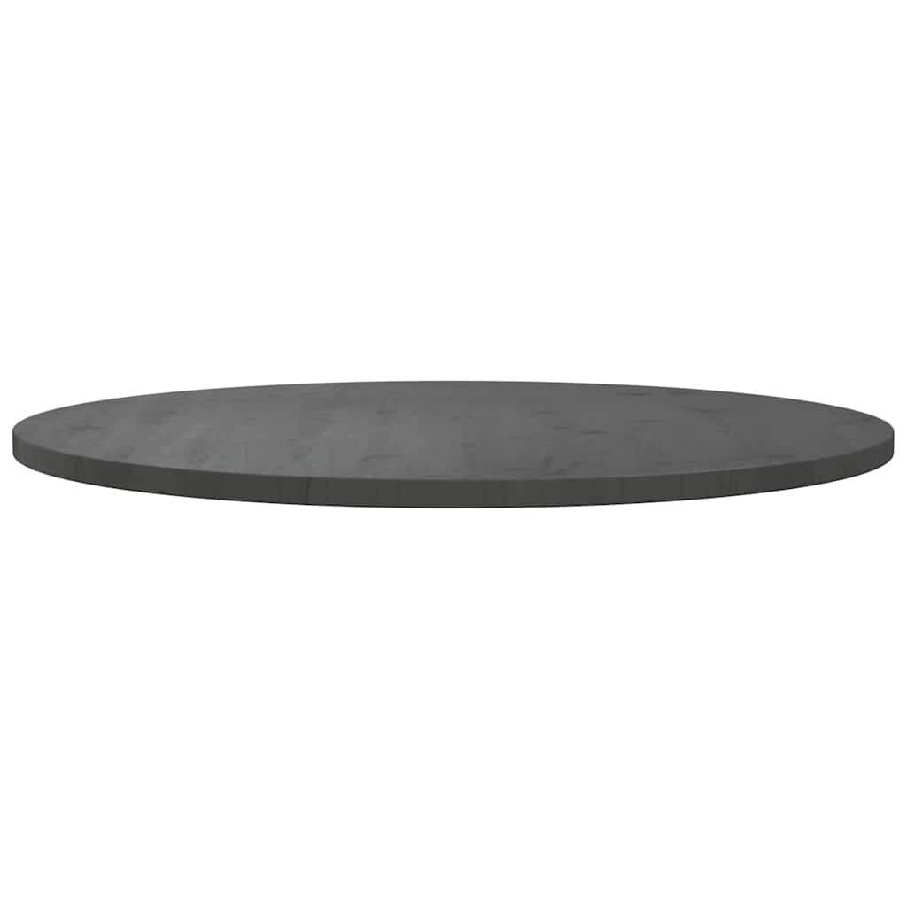 vidaXL Tafelblad Ø90x2,5 cm massief grenenhout grijs
