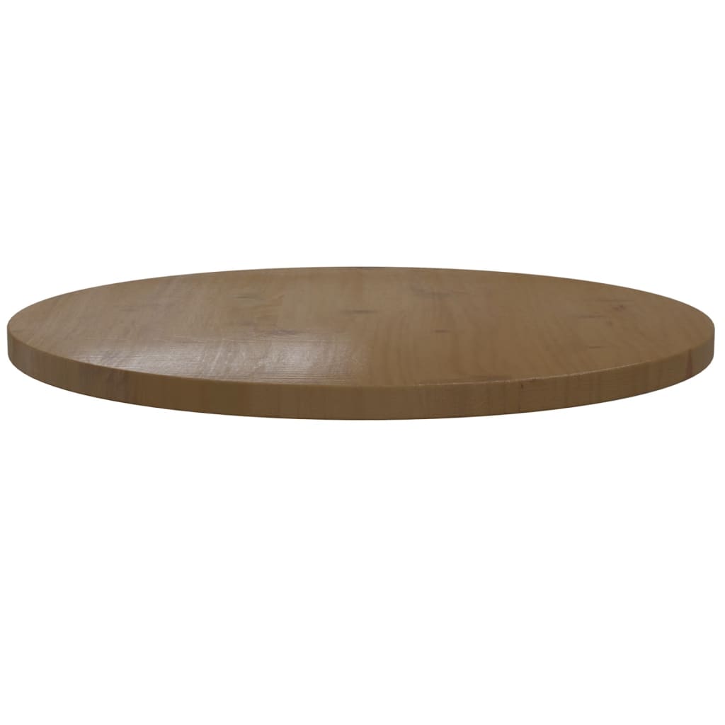 vidaXL Dessus de table Marron Ø60x2,5 cm Bois de pin massif