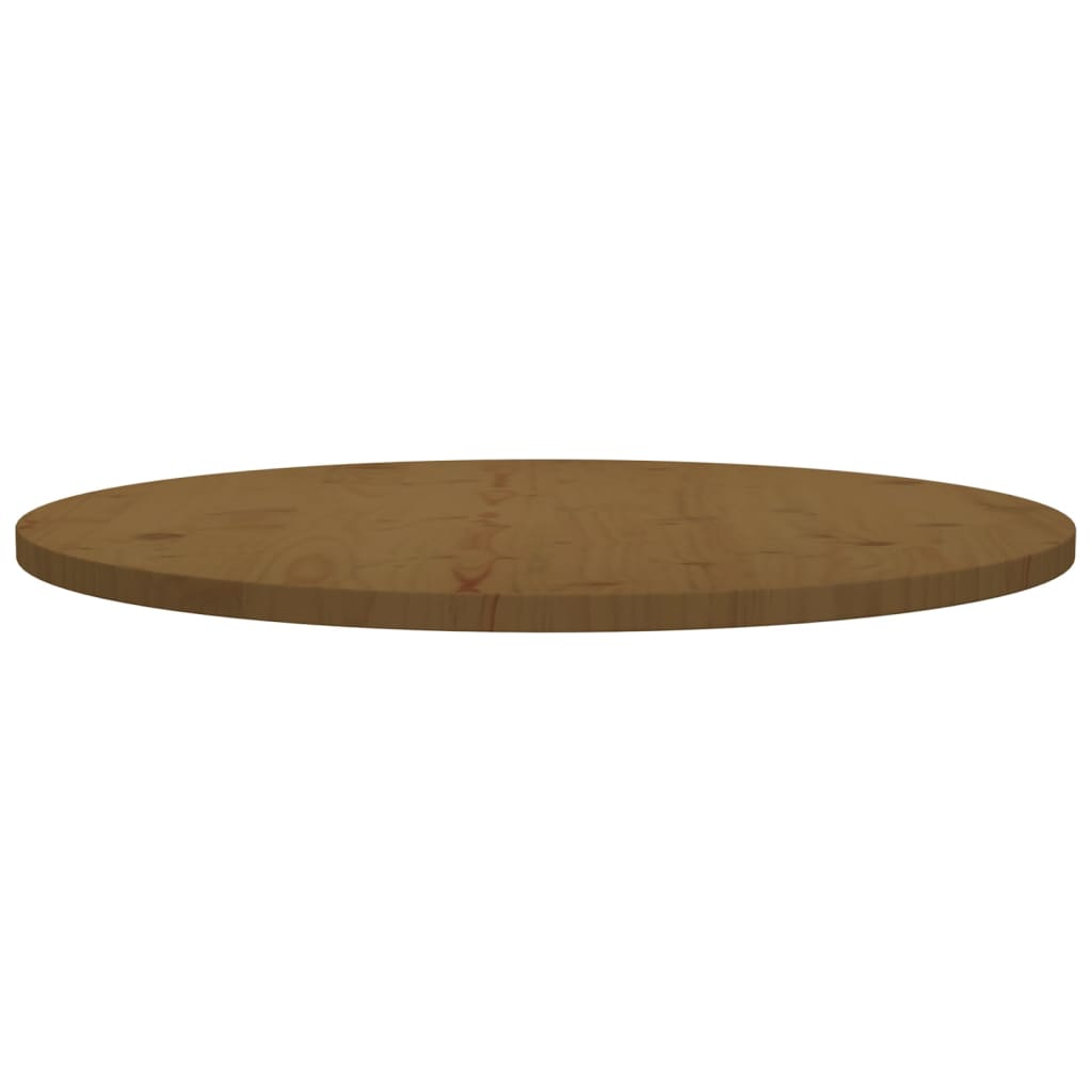 vidaXL Blat stołu, brązowy, Ø80x2,5 cm, lite drewno sosnowe