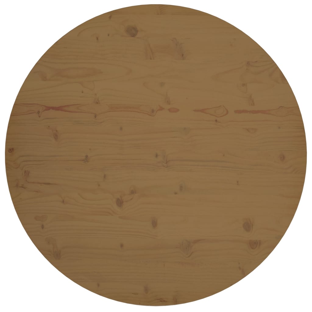 Stolní deska hnědá Ø 90 x 2,5 cm masivní borové dřevo