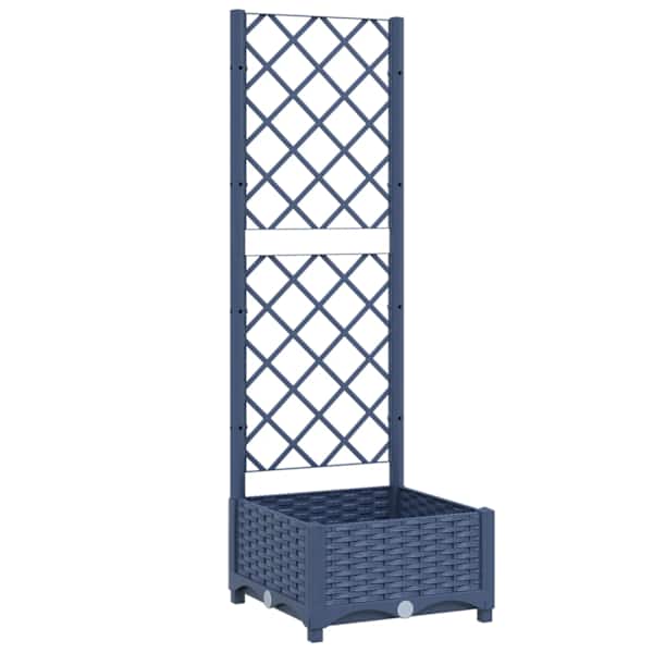vidaXL aia lillepott v&otilde;rega, sinine-hall, 40 x 40 x 121,5 cm, PP