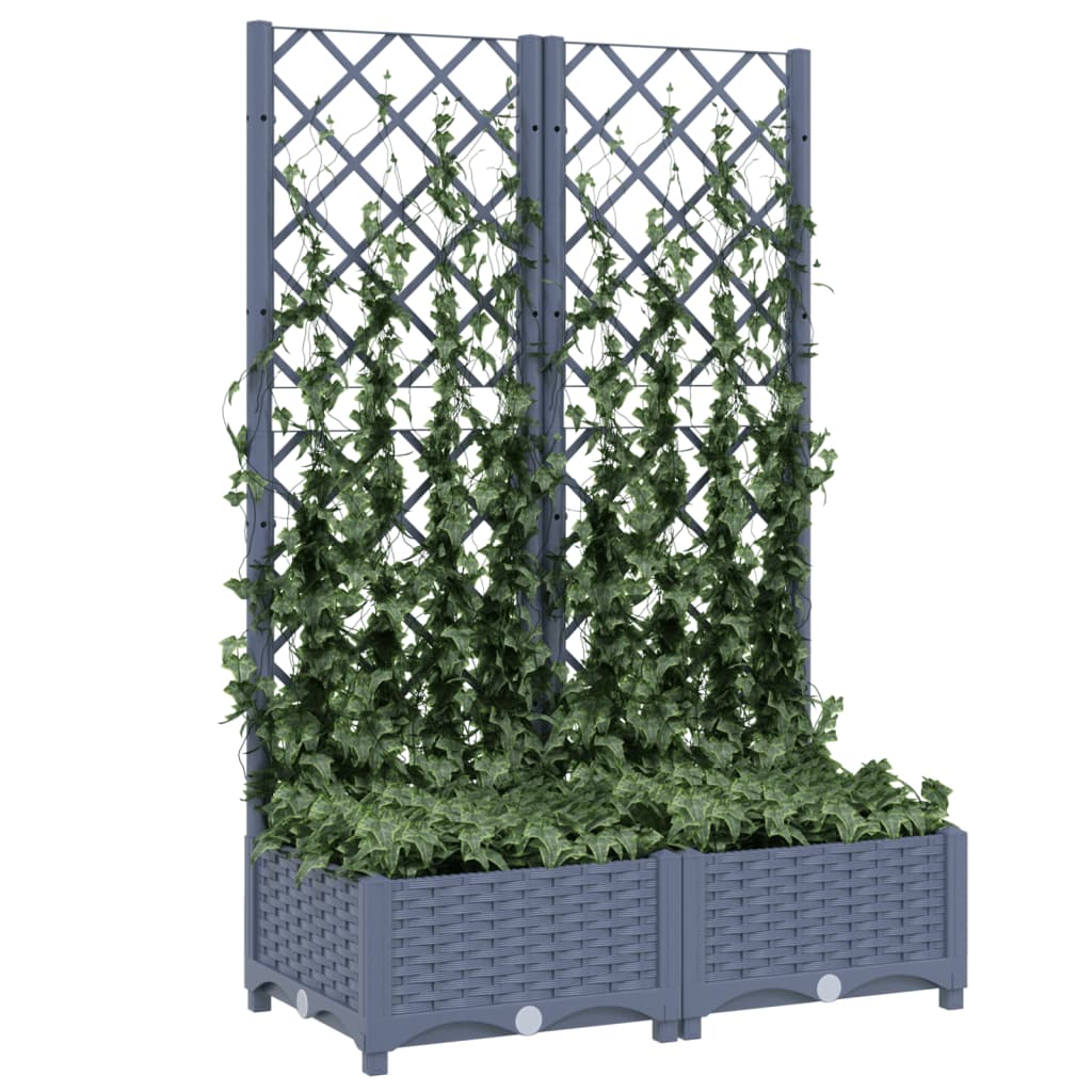 

vidaXL Plantenbak met latwerk 80x40x121,5 cm polypropeen donkergrijs