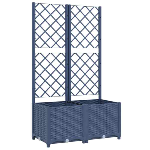 vidaXL aia lillepott v&otilde;rega, sinine-hall, 80 x 40 x 136 cm, PP