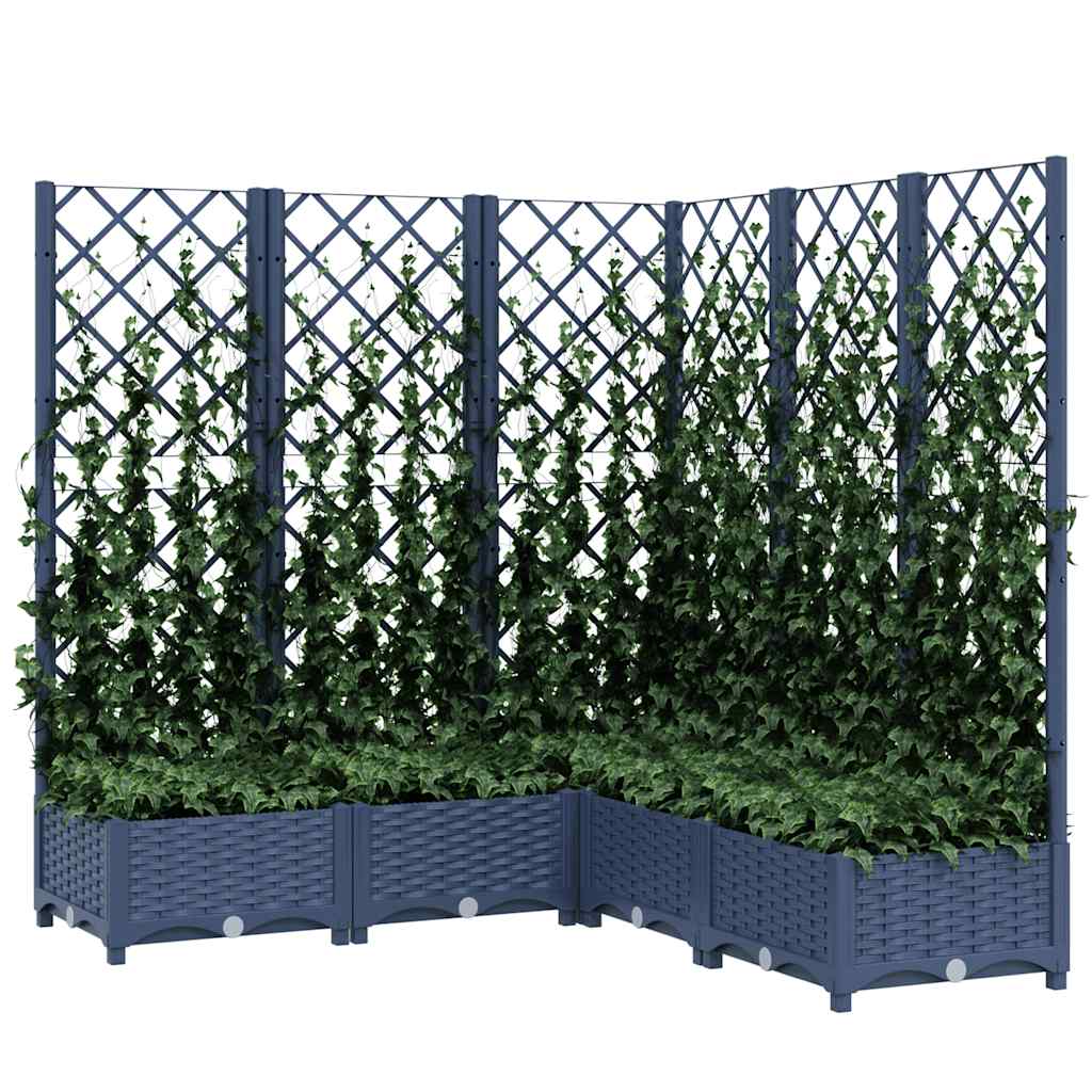 

vidaXL Plantenbak met latwerk 120x120x121,5 cm polypropeen donkergrijs