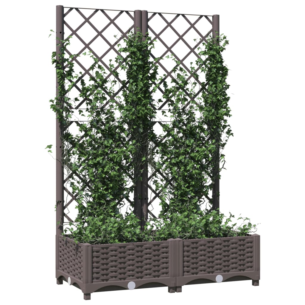 

vidaXL Plantenbak met latwerk 80x40x121,5 cm polypropeen bruin