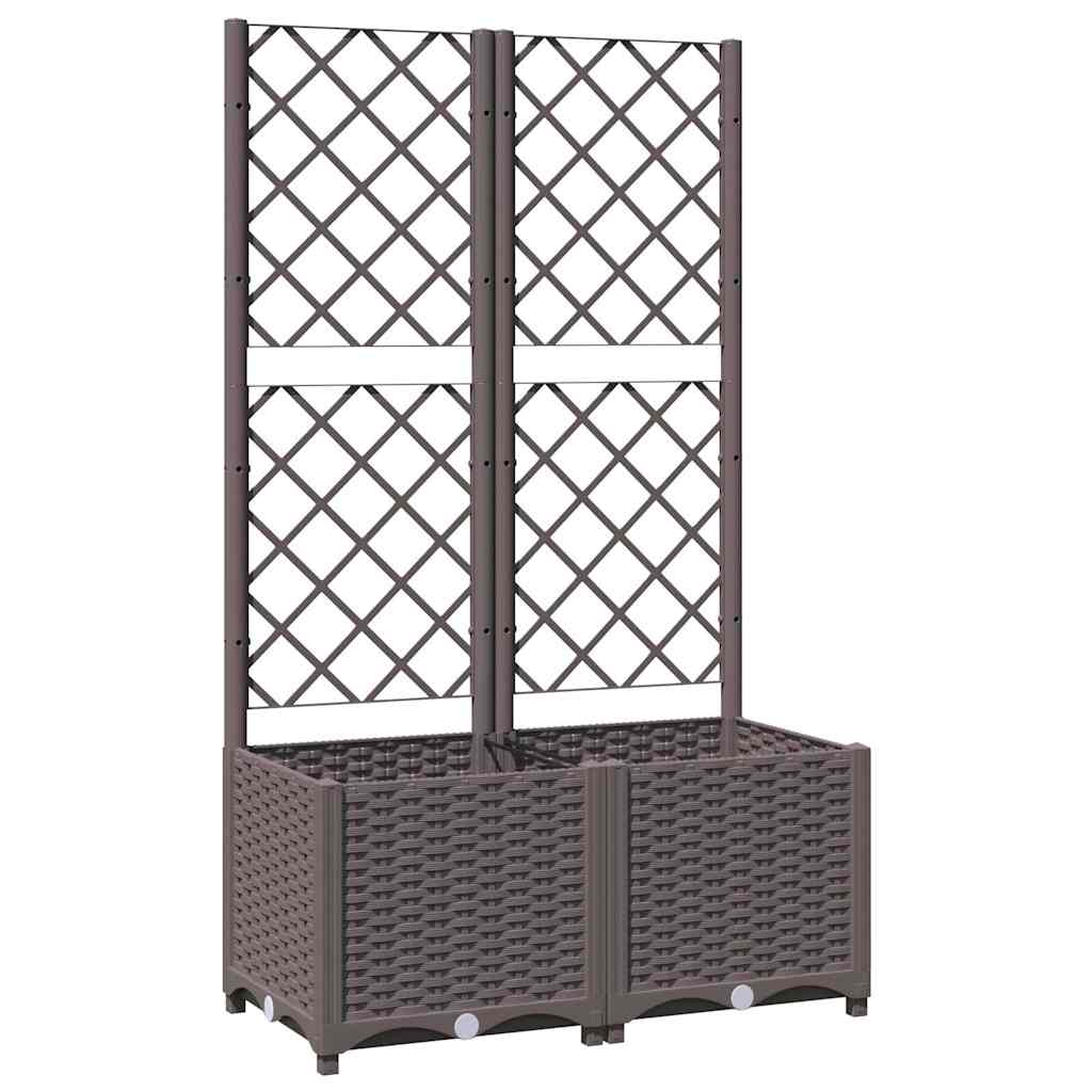 vidaXL Záhradný kvetináč s mriežkou hnedý 80x40x136 cm PP