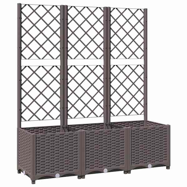vidaXL aia lillepott v&otilde;rega, pruun, 120 x 40 x 136 cm, PP
