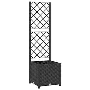 vidaXL aia lillepott v&otilde;rega, must, 40 x 40 x 136 cm, PP