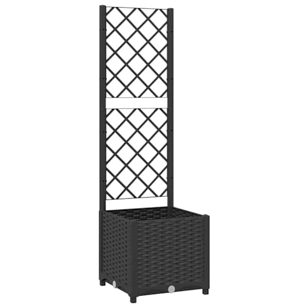 vidaXL aia lillepott v&otilde;rega, must, 40 x 40 x 136 cm, PP