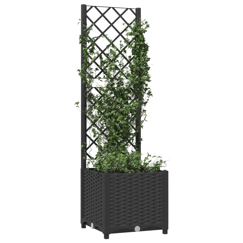 

vidaXL Plantenbak met latwerk 40x40x136 cm polypropeen zwart