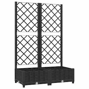 vidaXL aia lillepott v&otilde;rega, must, 80 x 40 x 121,5 cm, PP