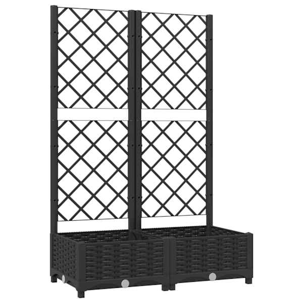 vidaXL aia lillepott v&otilde;rega, must, 80 x 40 x 121,5 cm, PP