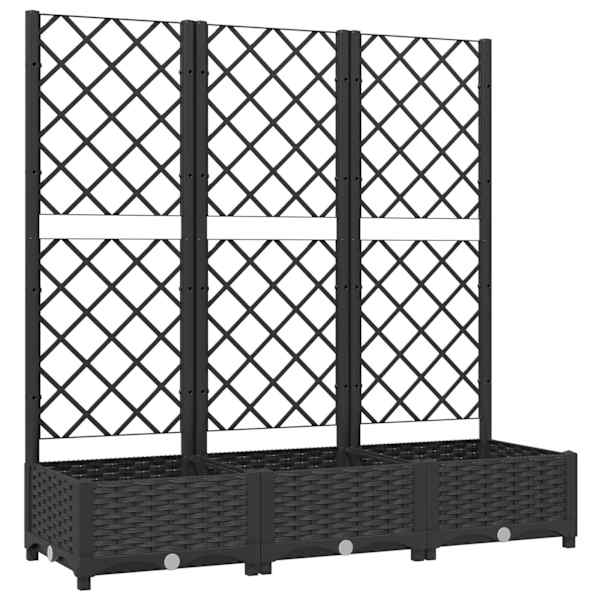 vidaXL aia lillepott v&otilde;rega, must, 120 x 40 x 121,5 cm, PP