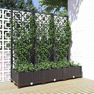 Vrtno korito z rešetko črno 120x40x121,5 cm PP