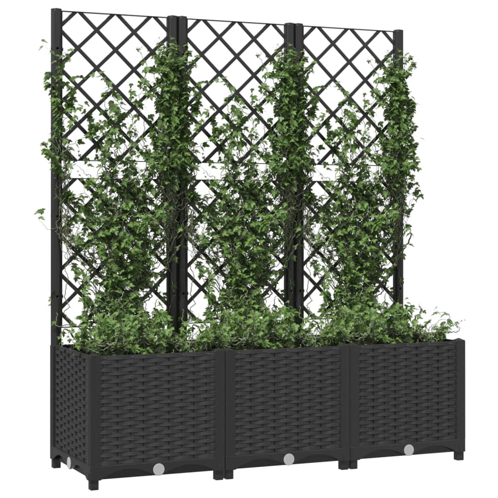 

vidaXL Plantenbak met latwerk 120x40x136 cm polypropeen zwart