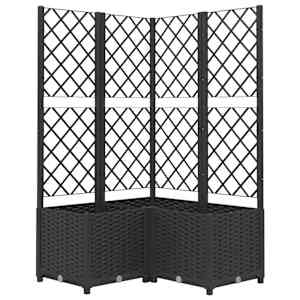 vidaXL v&otilde;rega taimekast, must, 80 x 80 x 136 cm PP