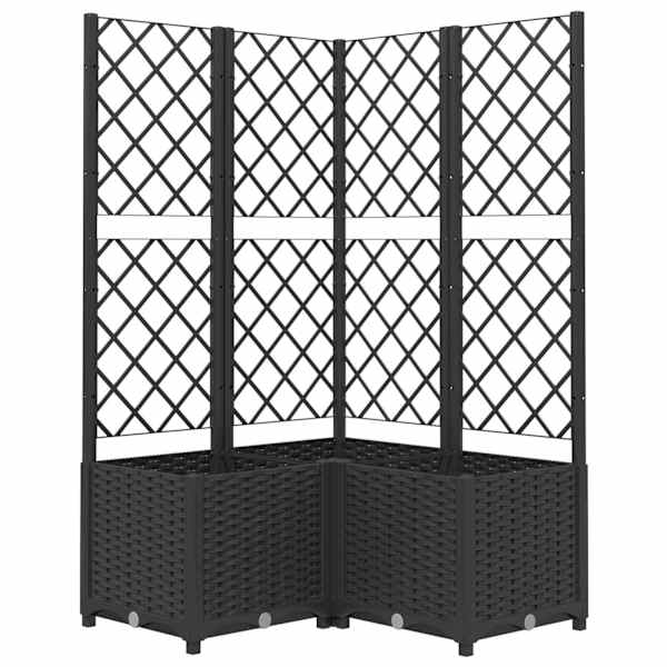vidaXL v&otilde;rega taimekast, must, 80 x 80 x 136 cm PP