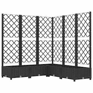 vidaXL v&otilde;rega taimekast, must, 120 x 120 x 121,5 cm PP