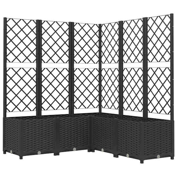 vidaXL v&otilde;rega taimekast, must, 120 x 120 x 136 cm PP