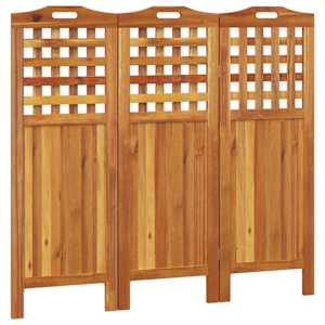 vidaXL 3 paneeliga sirm, 121,5 x 2 x 115 cm, akaatsiapuit
