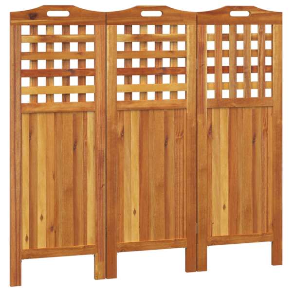 vidaXL 3 paneeliga sirm, 121,5 x 2 x 115 cm, akaatsiapuit