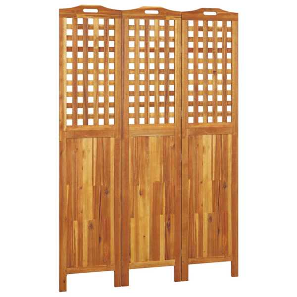 vidaXL 3 paneeliga sirm, 121,5 x 2 x 180 cm, akaatsiapuit
