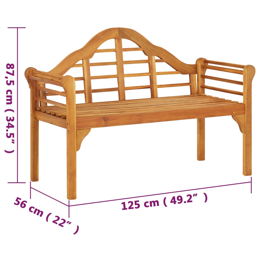 Zahradní lavice 125 cm masivní akáciové dřevo