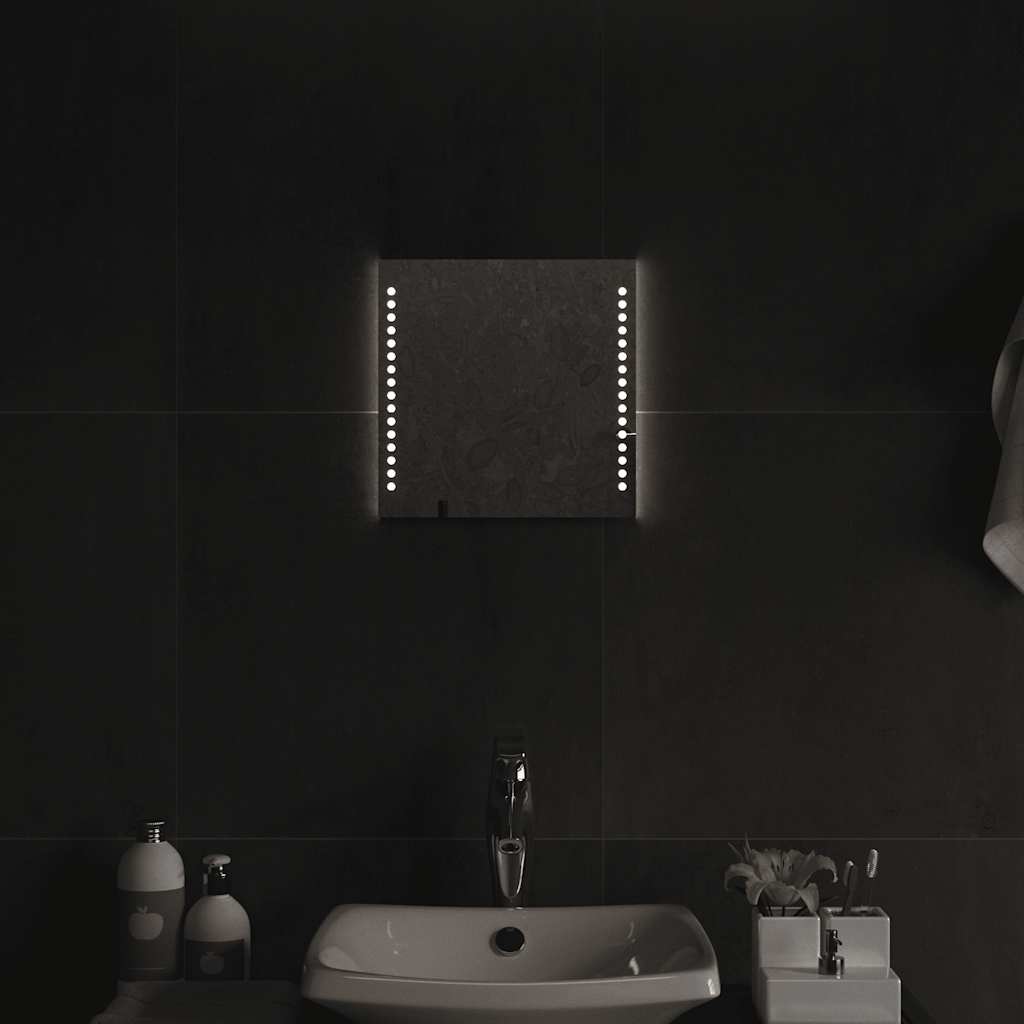 vidaXL badeværelsesspejl med LED-lys 30x30 cm