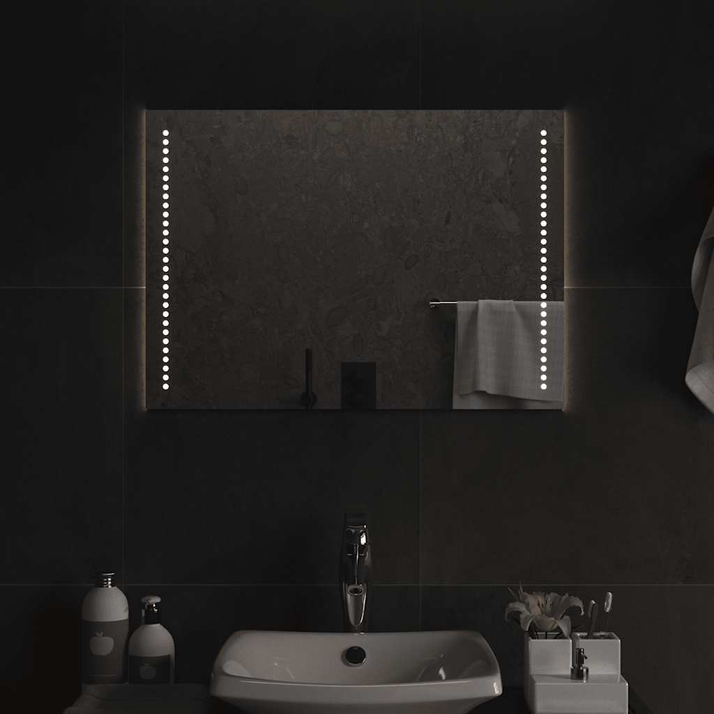 vidaXL Oglindă de baie cu LED, 70x50 cm