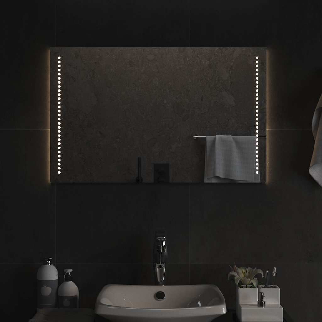 vidaXL Oglindă de baie cu LED, 80x50 cm